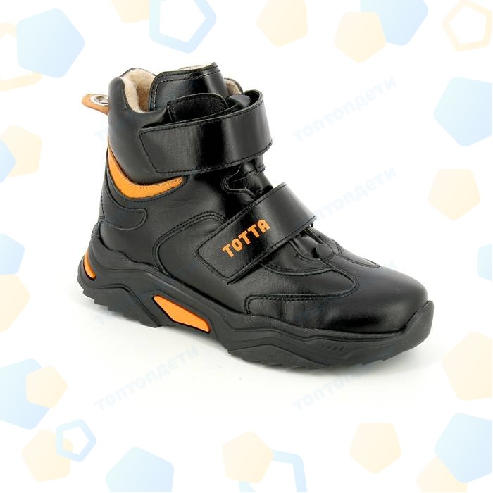 Ботинки Тотто 3542 чёрный / оранжевый